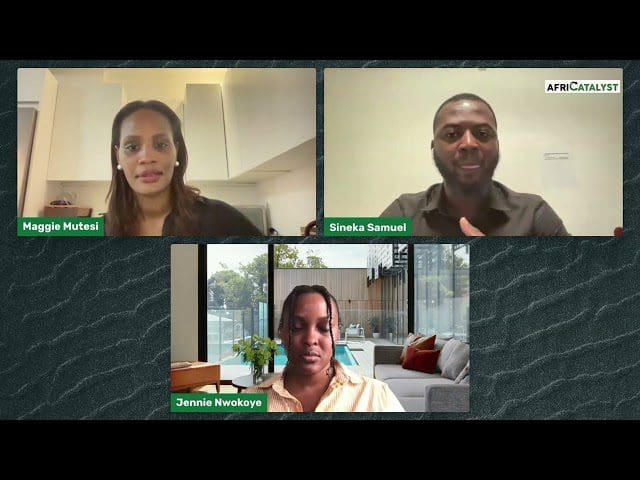 Three professionals engaged in a virtual conference call.