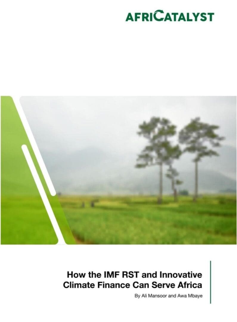 Article about IMF RST and climate finance in Africa.