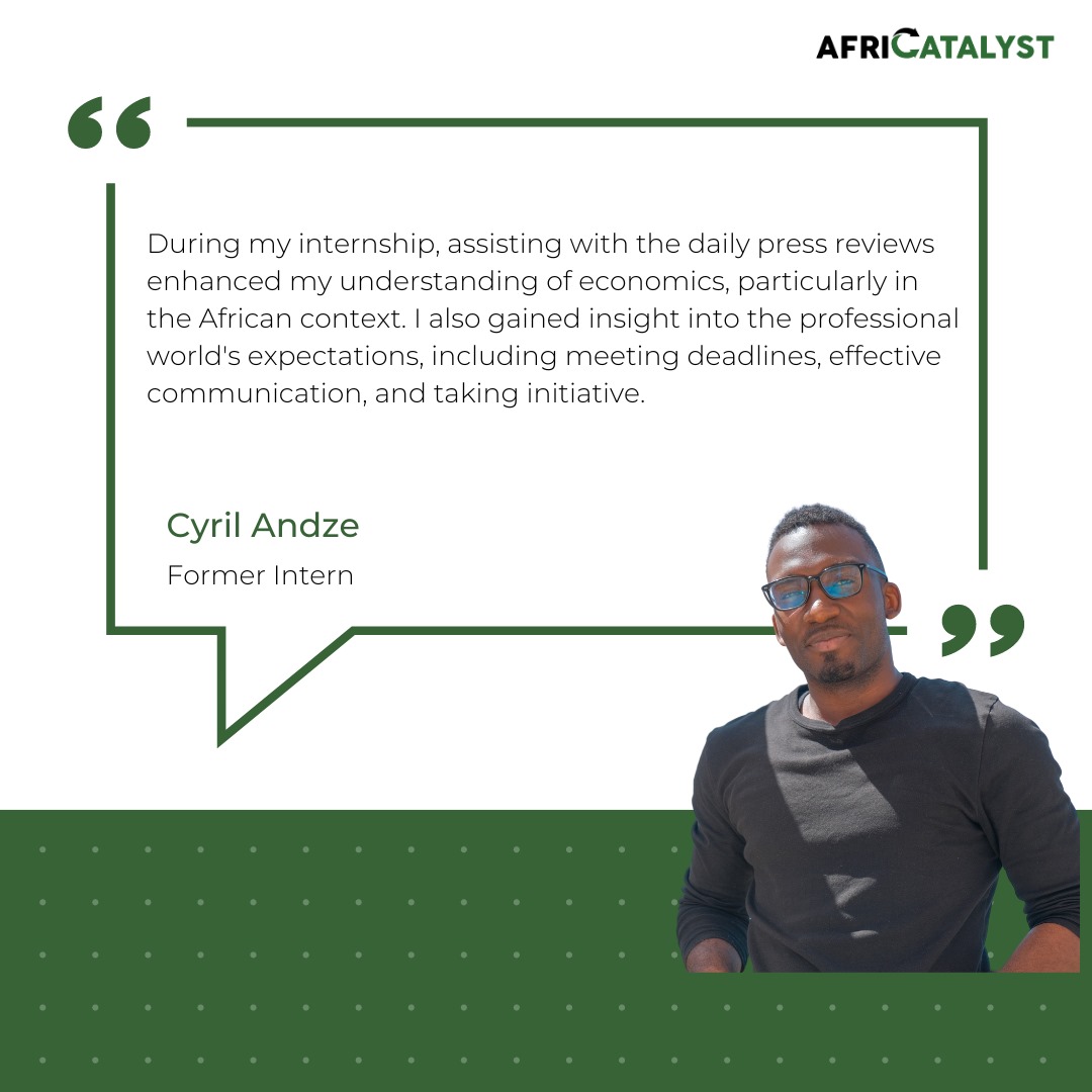 Cyril Andze, former intern, quote about internship.