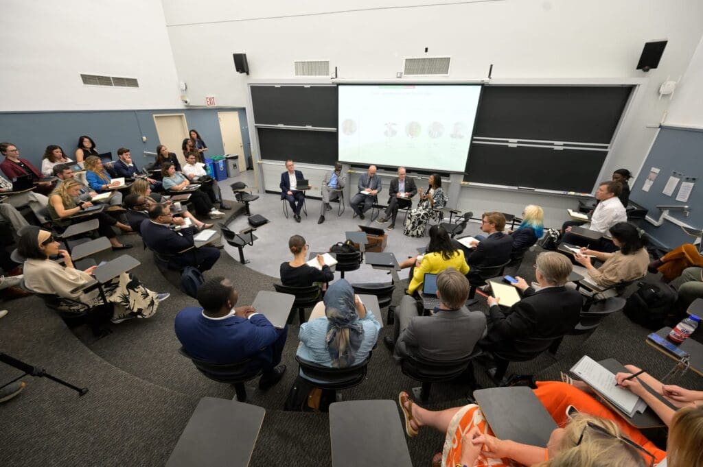 Audience listening to panel discussion.