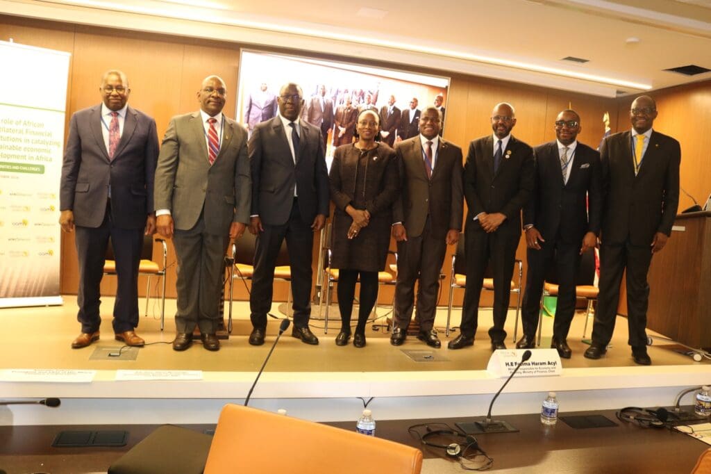African financial leaders posing for a photo.