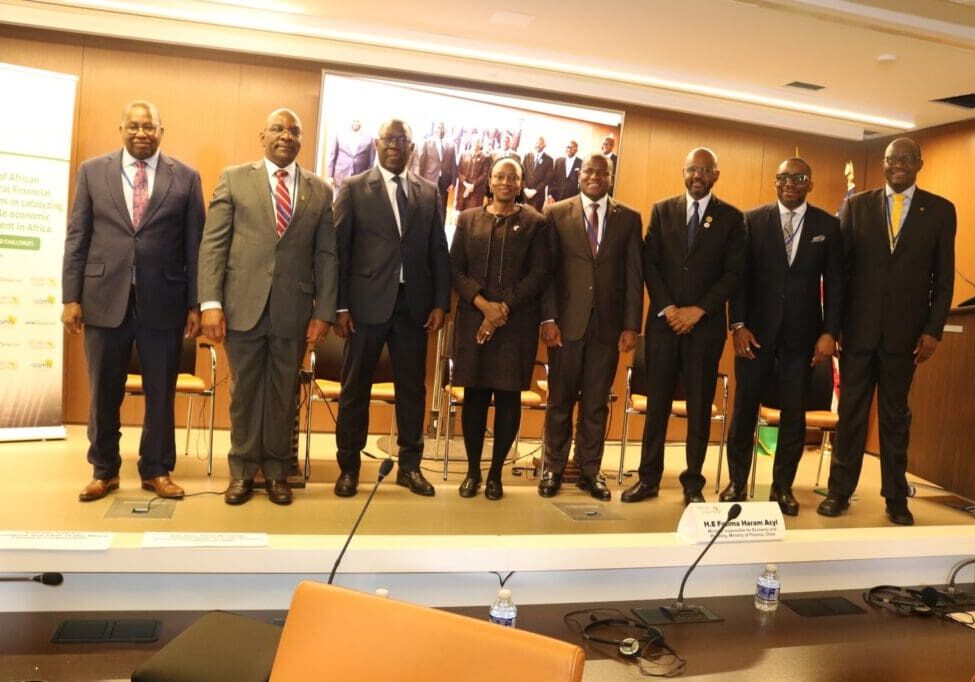 African financial leaders posing for a photo.