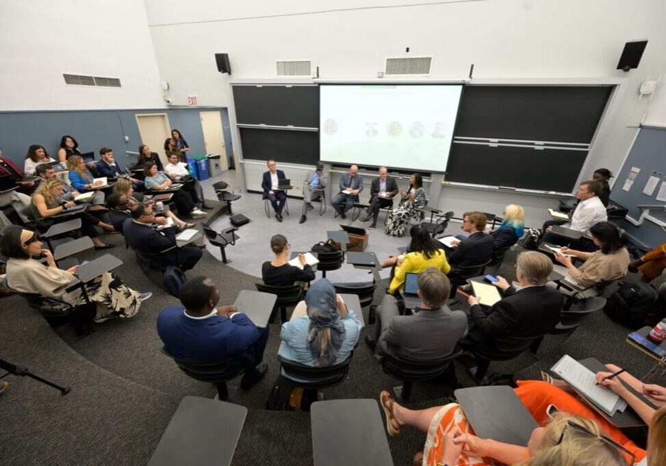 Audience listening to panel discussion.