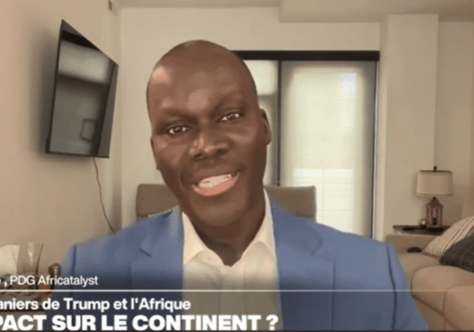Man discussing Trump's tariffs on Africa.