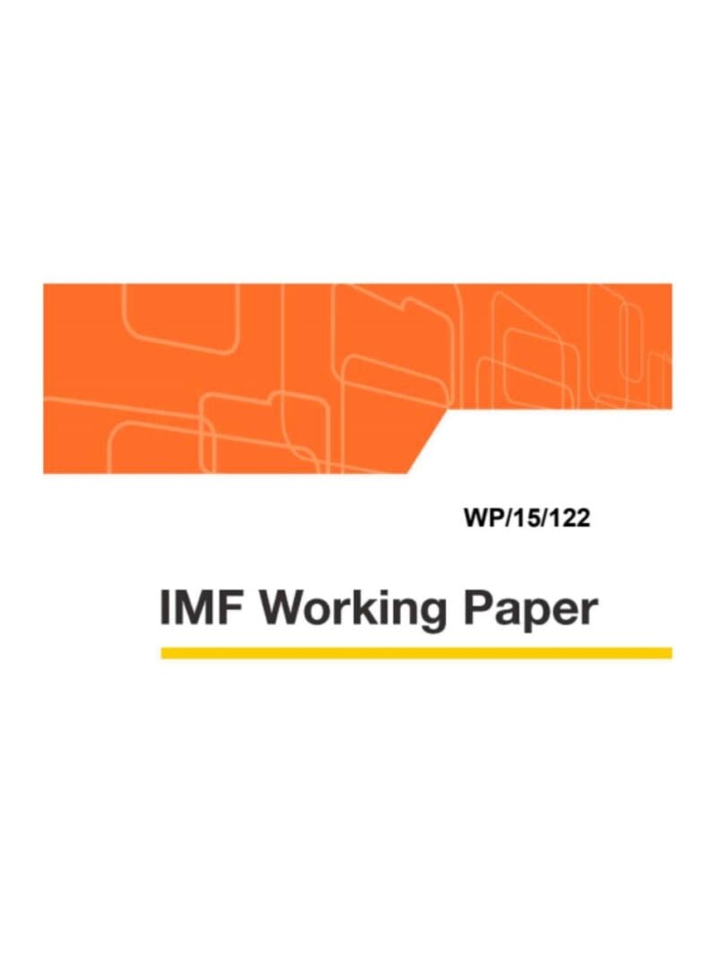 Cover of an imf working paper with abstract orange design.