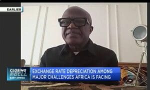 Man discusses Africa's economic challenges.