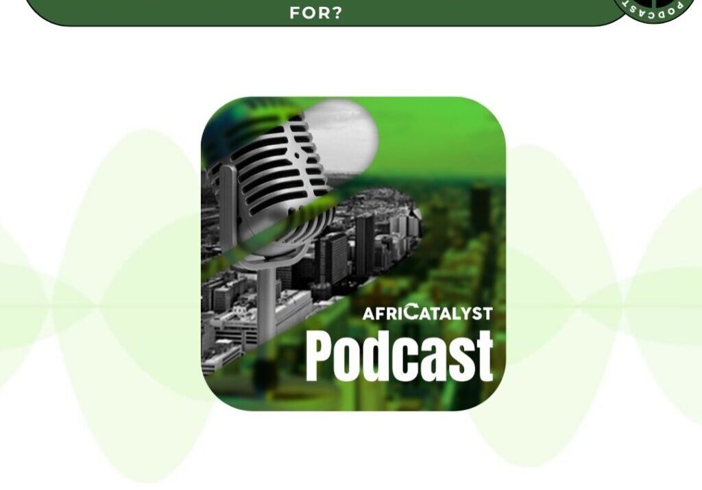 Promotional graphic for the africatalyst podcast discussing debt-for-climate swaps as potential game-changers for climate finance in africa.