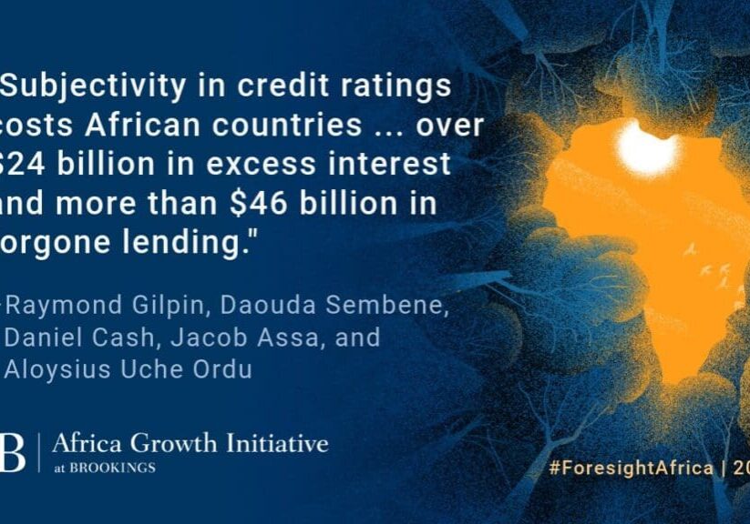 African map with quote on credit ratings.